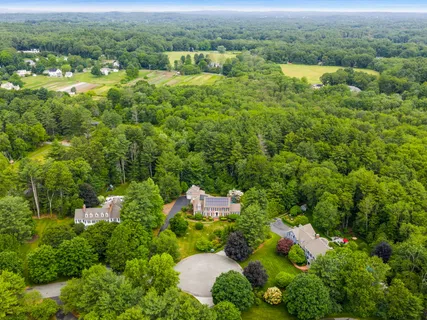 an aerial view of multiple house