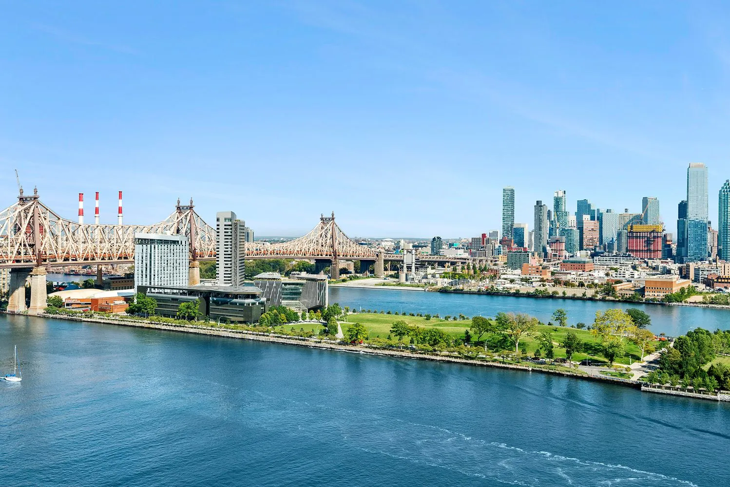 a view of a city with tall buildings
