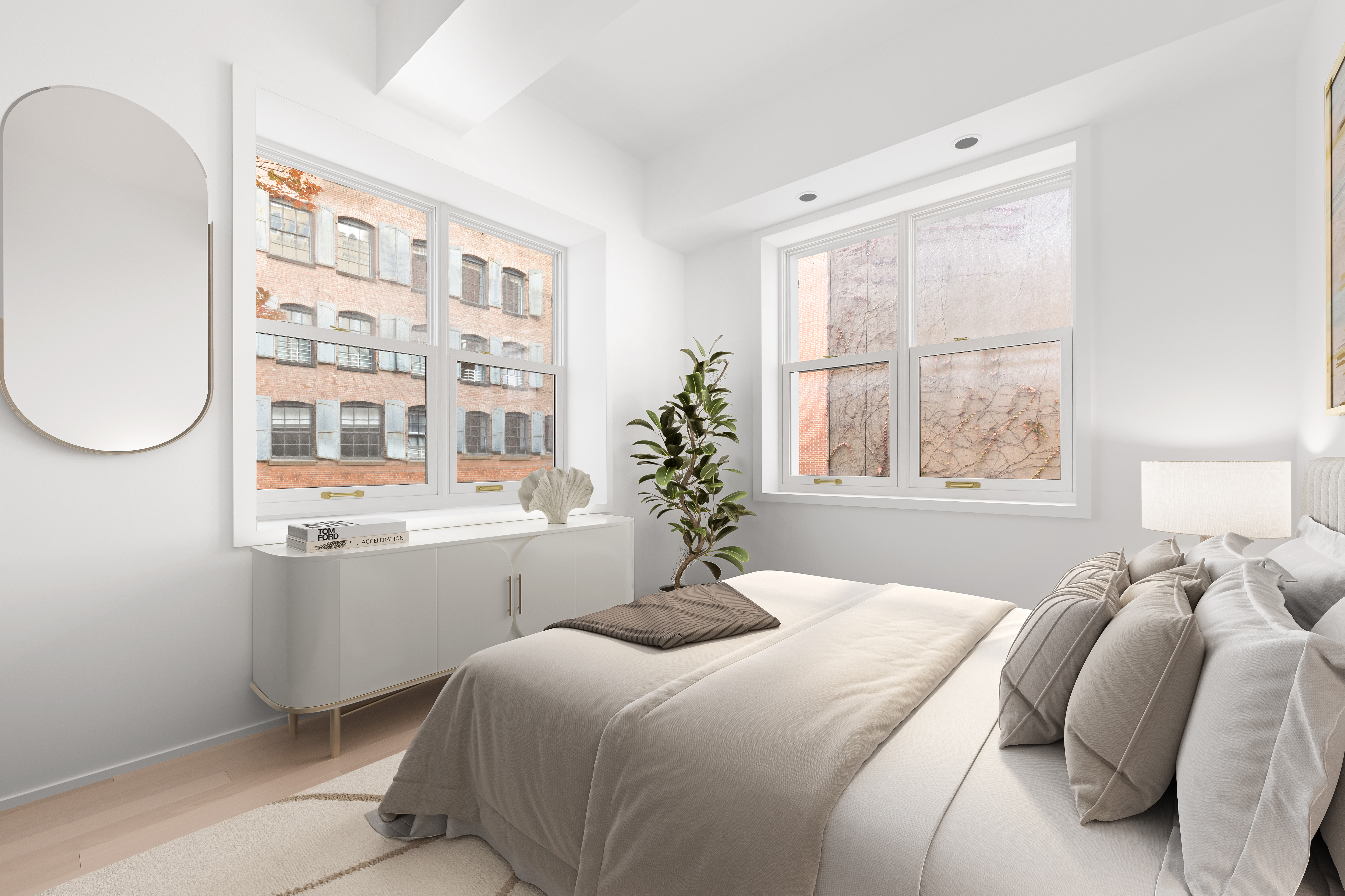 35 Vestry Street, Unit 4 Manhattan, NY 10013 - Photo 6 of 11 a bedroom with a large bed and windows