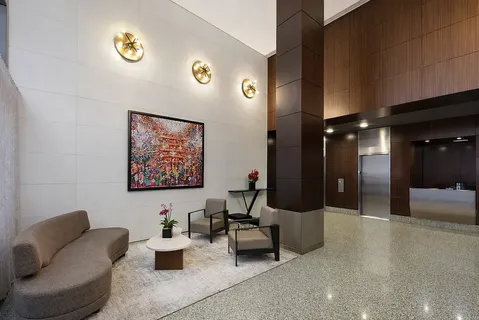 a living room with furniture