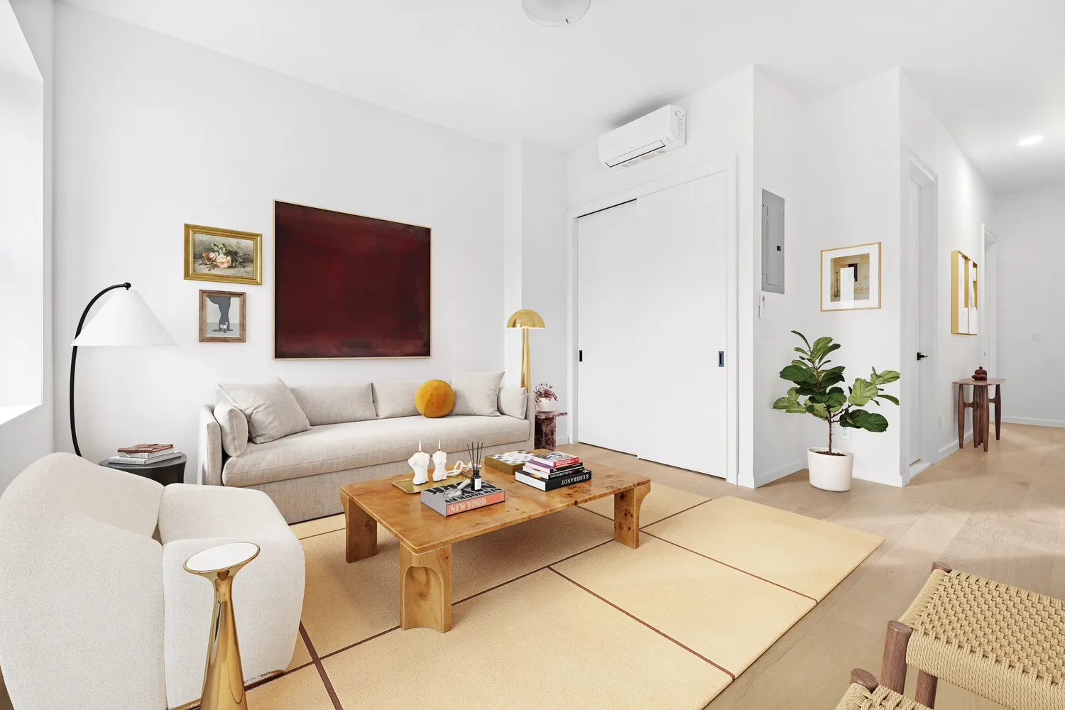 a living room with furniture