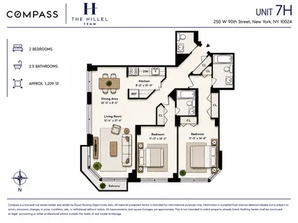 $1,650,000 | 250 West 90th Street, Unit 7H | Upper West Side