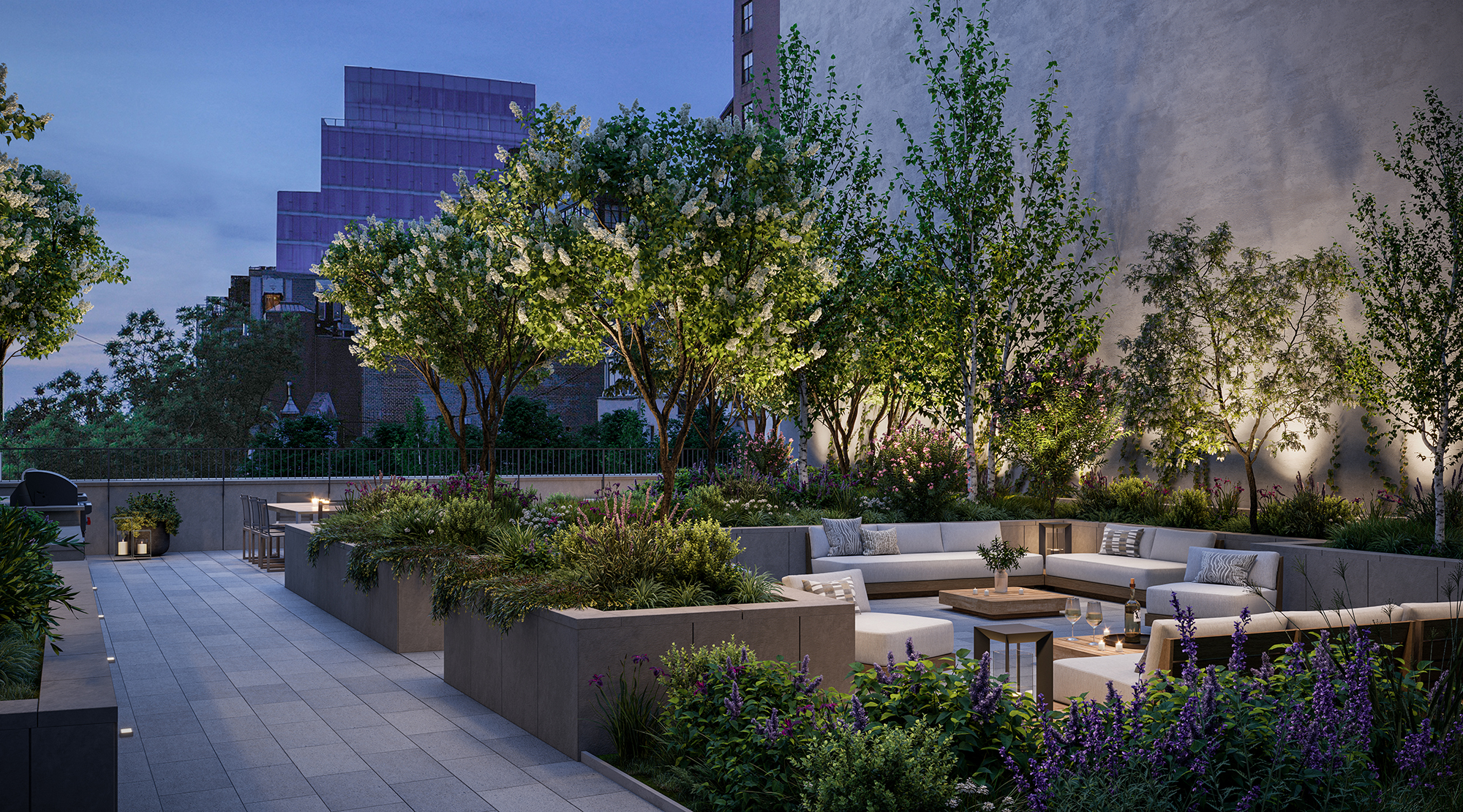 150 Barrow Street, Unit PHA Manhattan, NY 10014 - Photo 7 of 12 a view of a bench in the garden