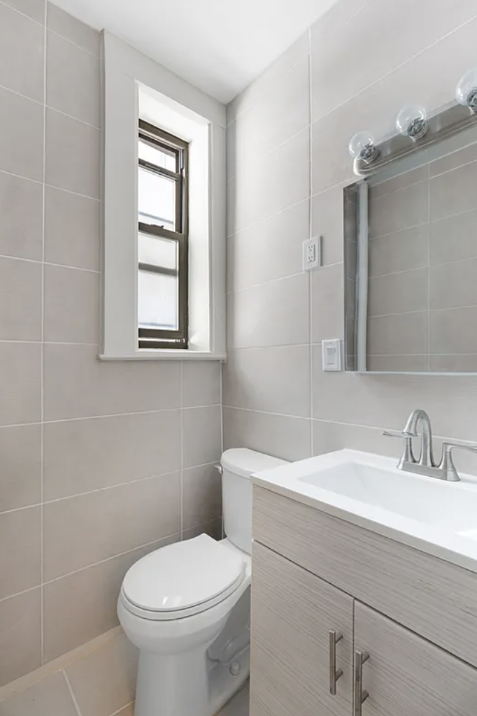 408 8th Avenue, Unit 1C Brooklyn, NY 11215 - Photo 10 of 13 a bathroom with a sink toilet and mirror