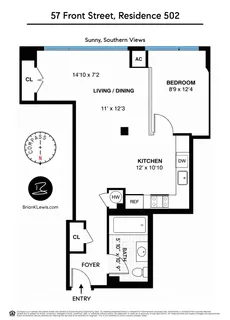 $949,000 | 57 Front Street, Unit 502 | DUMBO