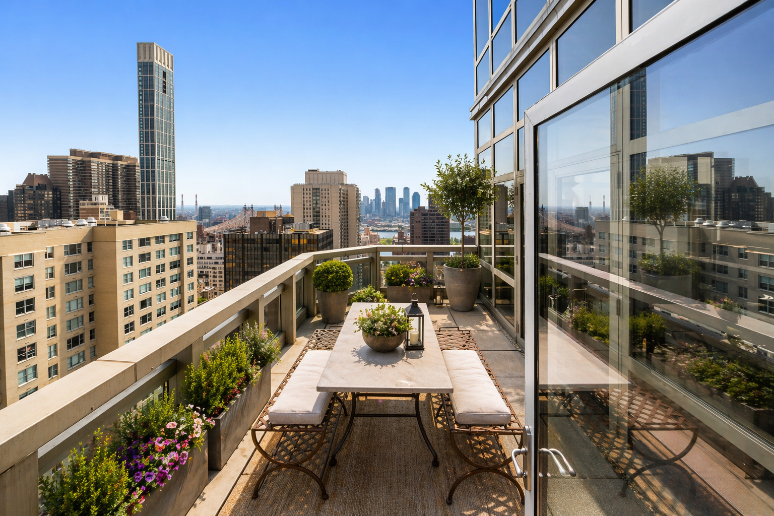 300 East 55th Street, Unit PHC Manhattan, NY 10022 - Photo 10 of 23 a view of balcony with furniture