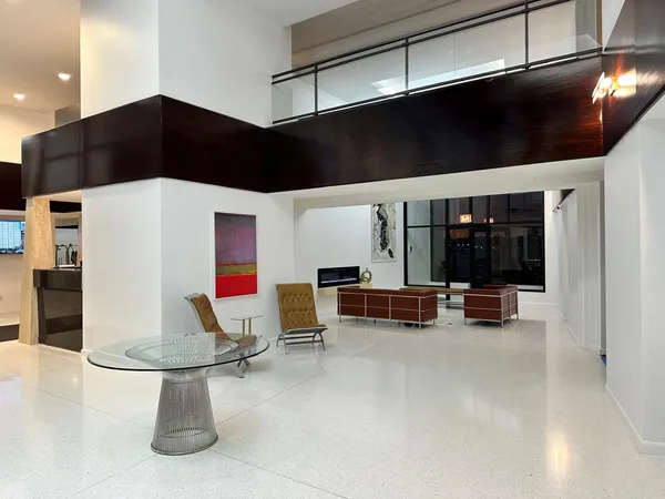 a living room with furniture