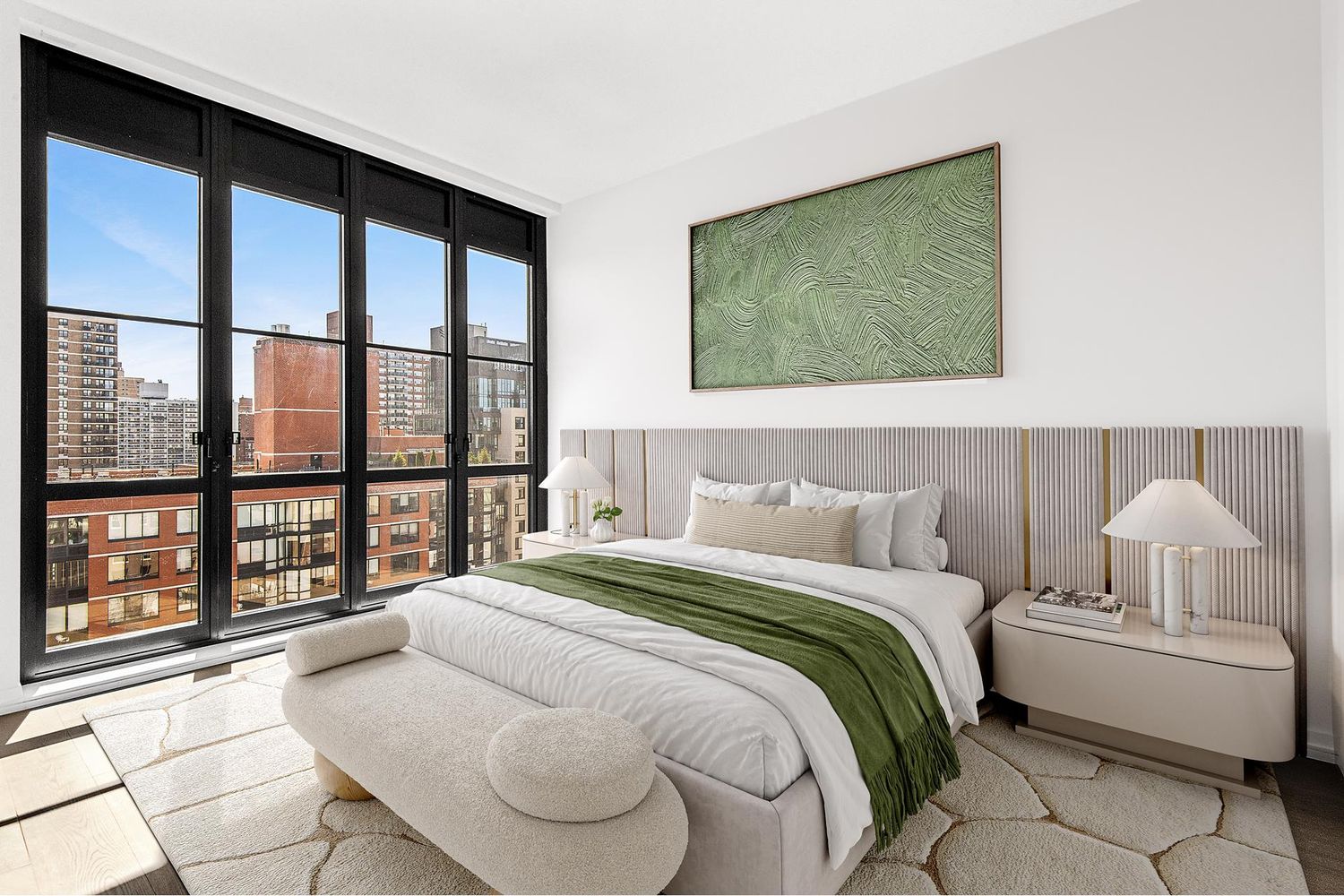 250 West 96th Street, Unit 18C Manhattan, NY 10025 - Photo 3 of 28 a bedroom with a bed and a large window