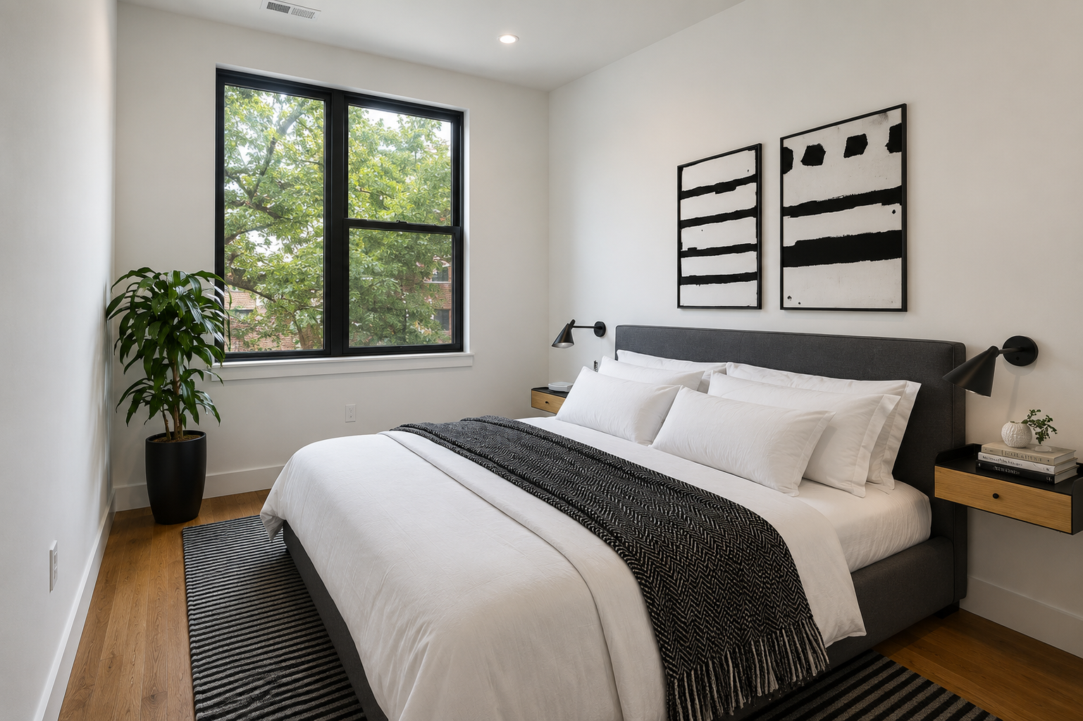 64 Granite Street, Unit 2 Brooklyn, NY 11207 - Photo 7 of 8 a bedroom with bed and a large window