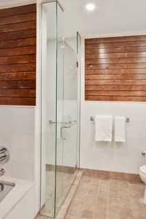 a bathroom with a shower