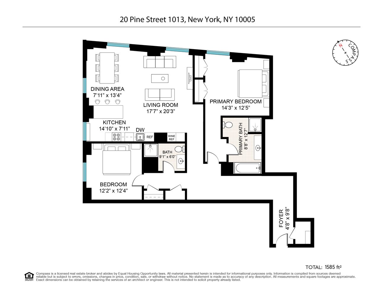 $1,785,000 | 20 Pine Street, Unit 1013 | Financial District