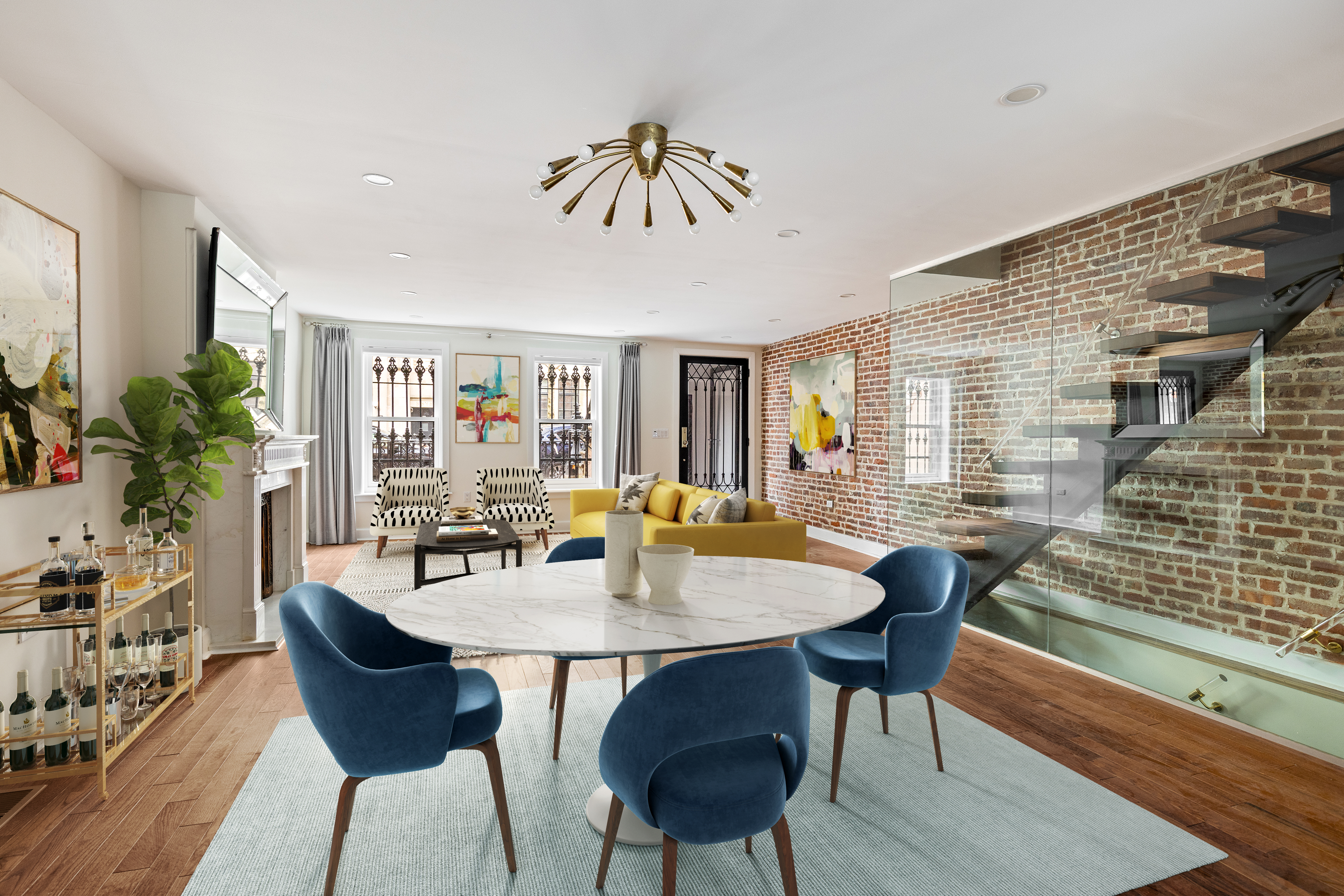185 Bainbridge Street Brooklyn, NY 11233 - Photo 8 of 23 a view of a dining room with furniture window and wooden floor