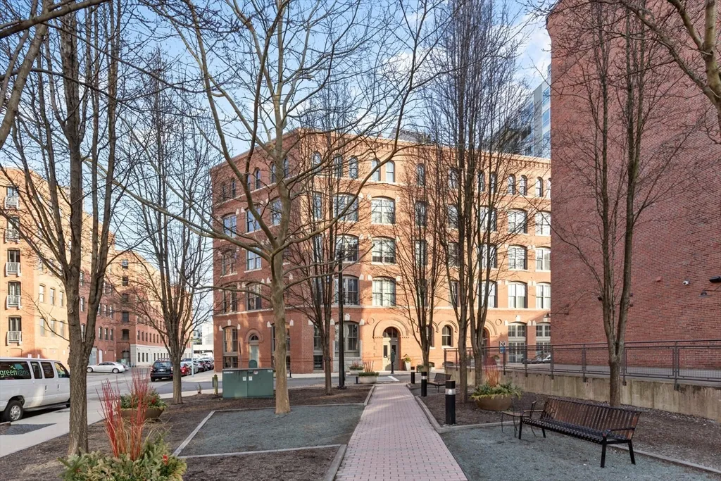 a city view with tall buildings