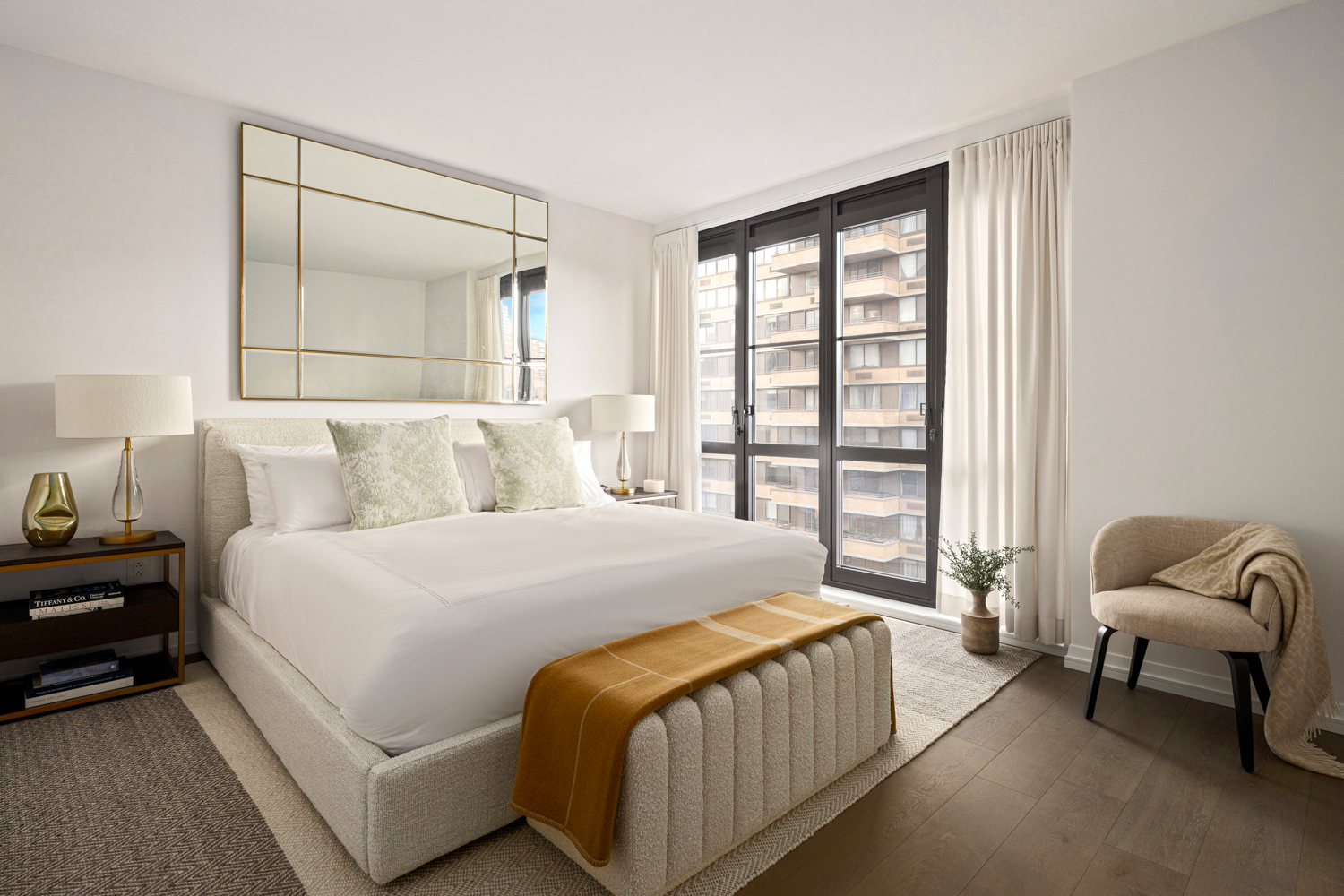 250 West 96th Street, Unit 10C Manhattan, NY 10025 - Photo 3 of 25 a bedroom with a bed and a couch next to a window