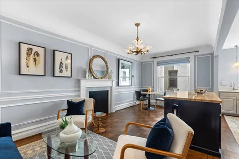 a living room with furniture and a couch