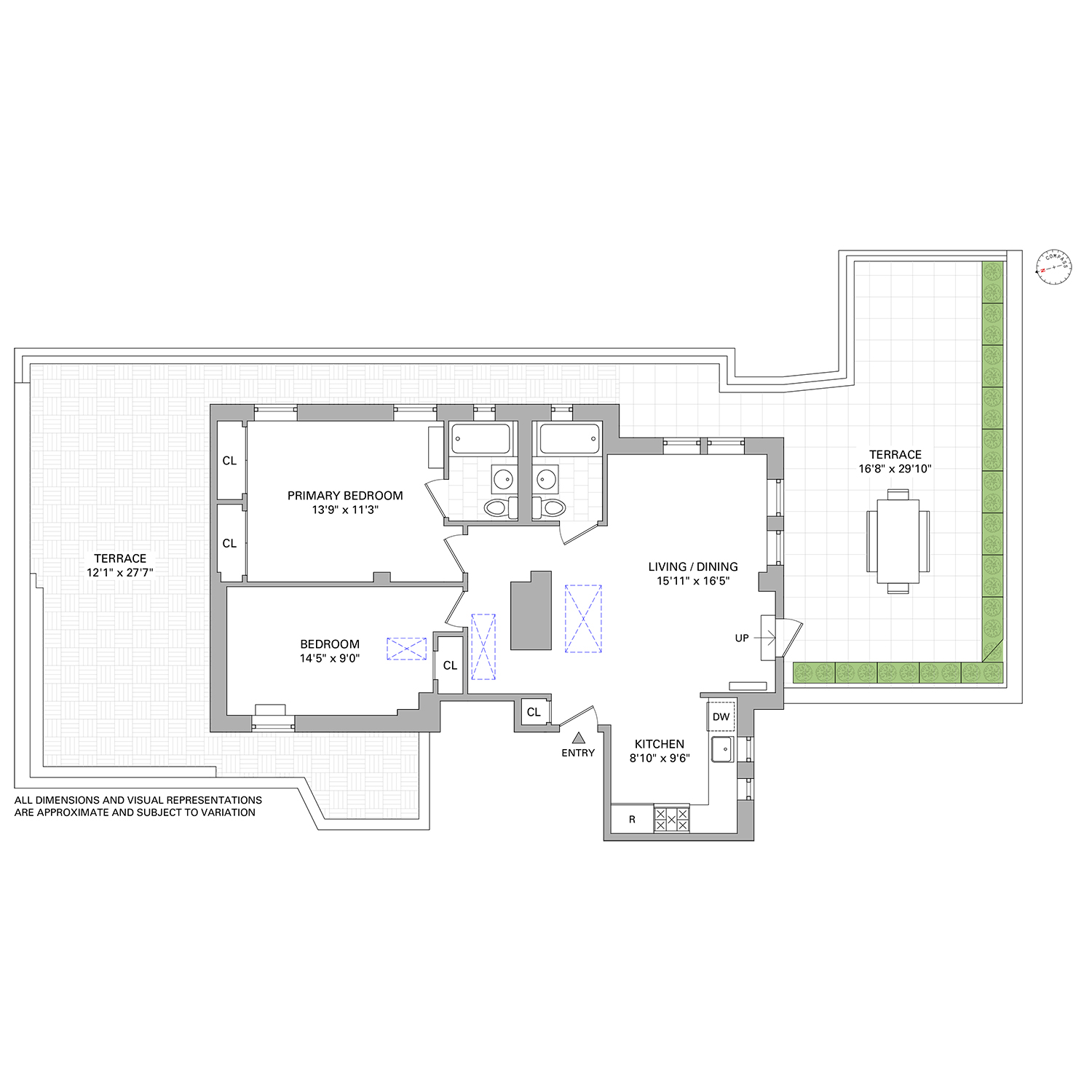 55 West 95th Street, Unit PHE Manhattan, NY 10025 - Photo 11 of 11 a picture of a floor plan