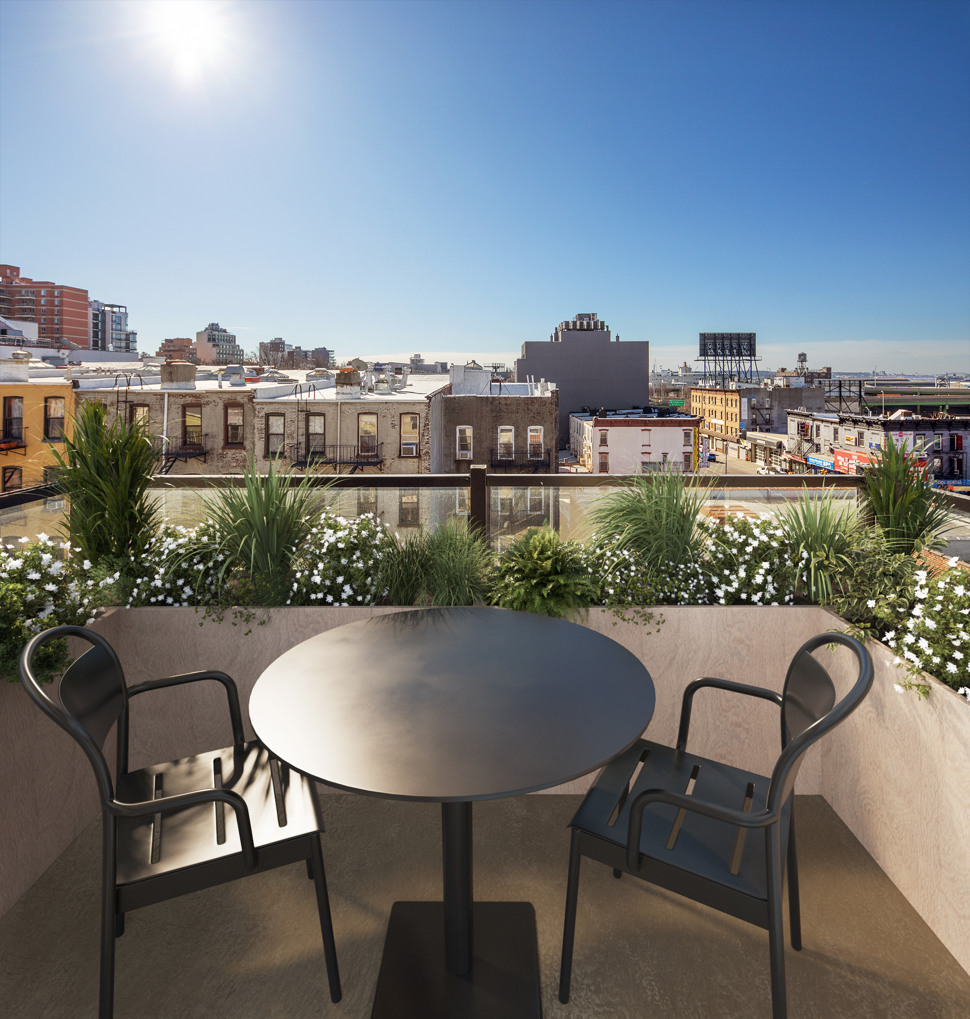 136 14th Street, Unit 5B Brooklyn, NY 11215 - Photo 6 of 9 a view of a balcony with table and chairs