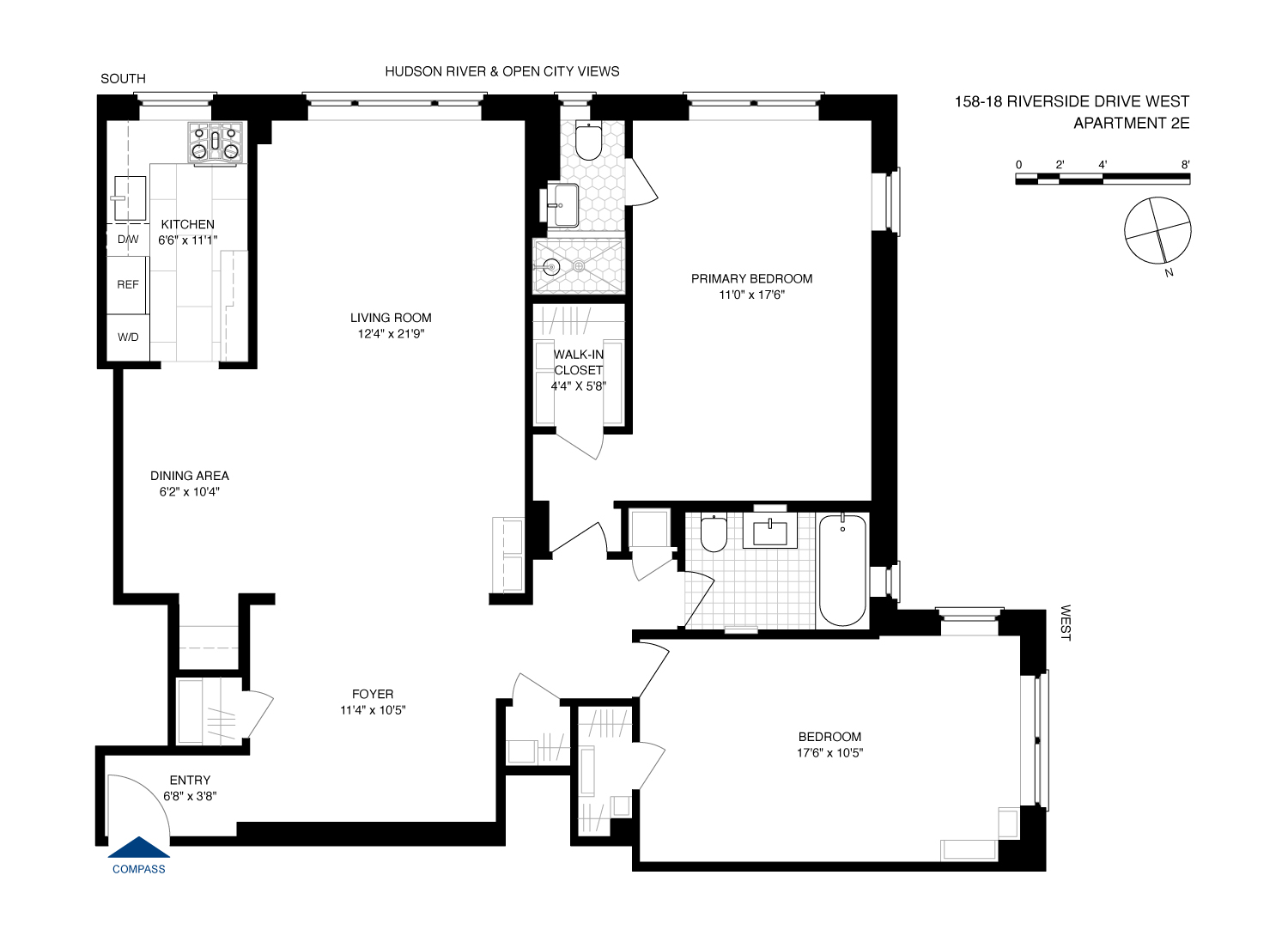 158-18 Riverside Drive West, Unit 2E Manhattan, NY 10032 - Photo 22 of 22 a picture of a floor plan