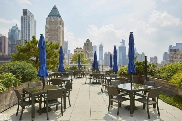 a view of a city with tall buildings