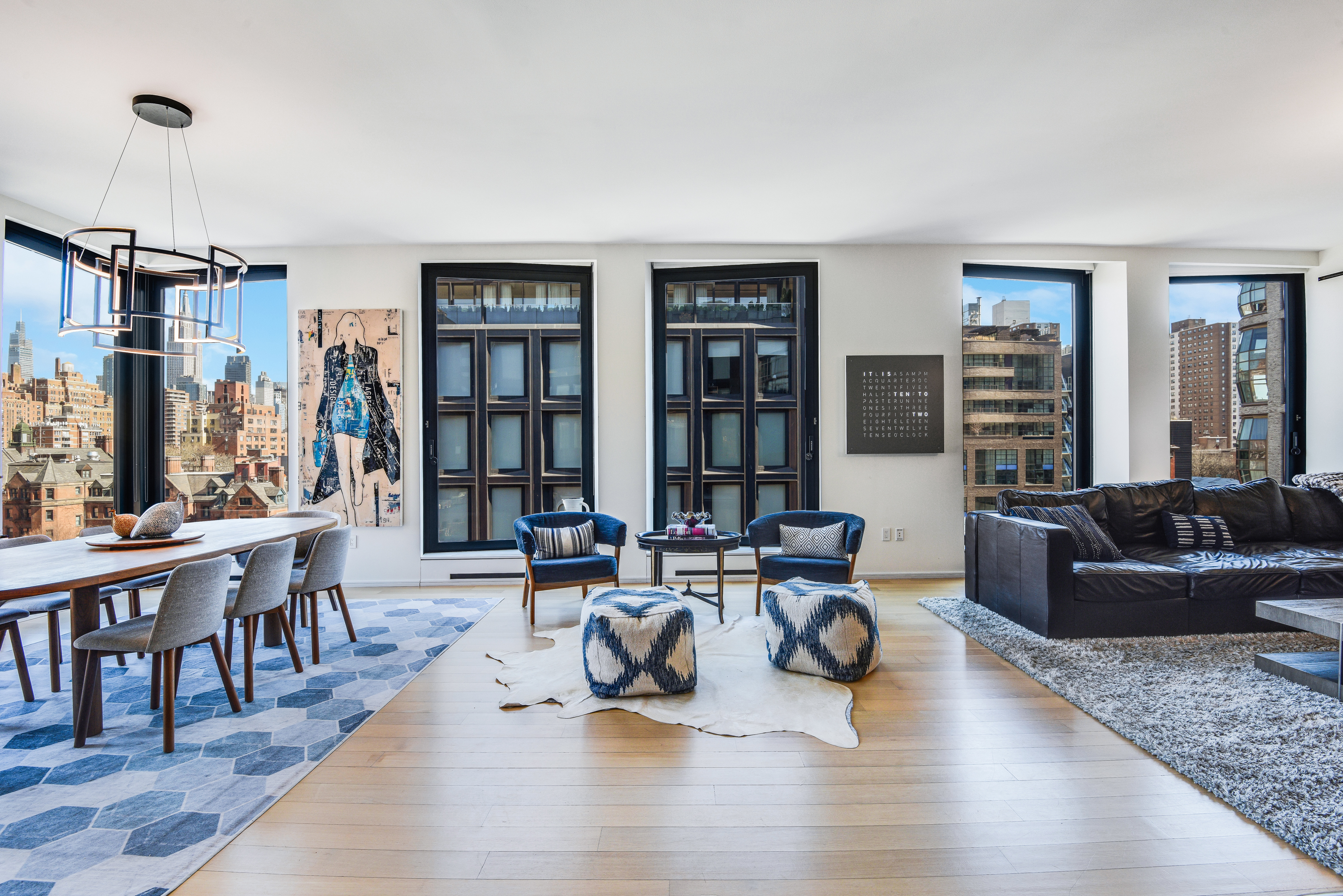 505 West 19th Street, Unit 7W Manhattan, NY 10011 - Photo 6 of 31 a living room with furniture window and wooden floor
