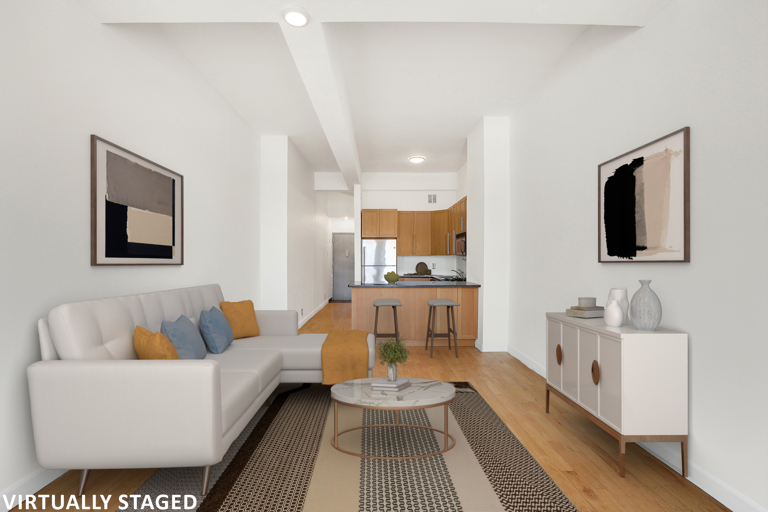 315 7th Avenue, Unit 10E Manhattan, NY 10001 - Photo 11 of 13 a living room with furniture and a flat screen tv