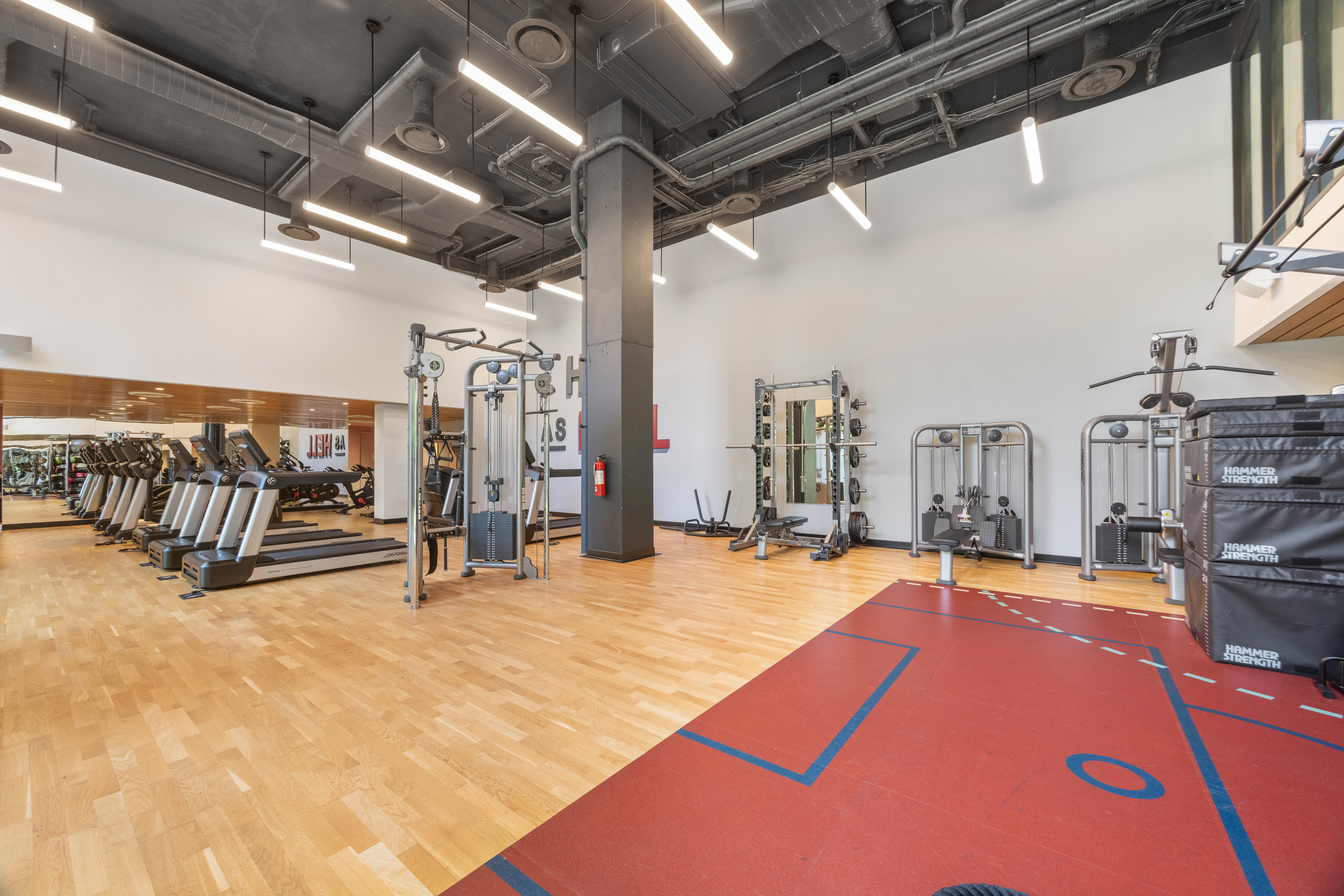 547 West 47th Street, Unit 509 Manhattan, NY 10036 - Photo 24 of 29 a view of a gym with trees in the background