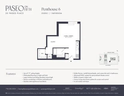 $4,500 | 55 Paseo Pl, Unit PH6 | Park Slope
