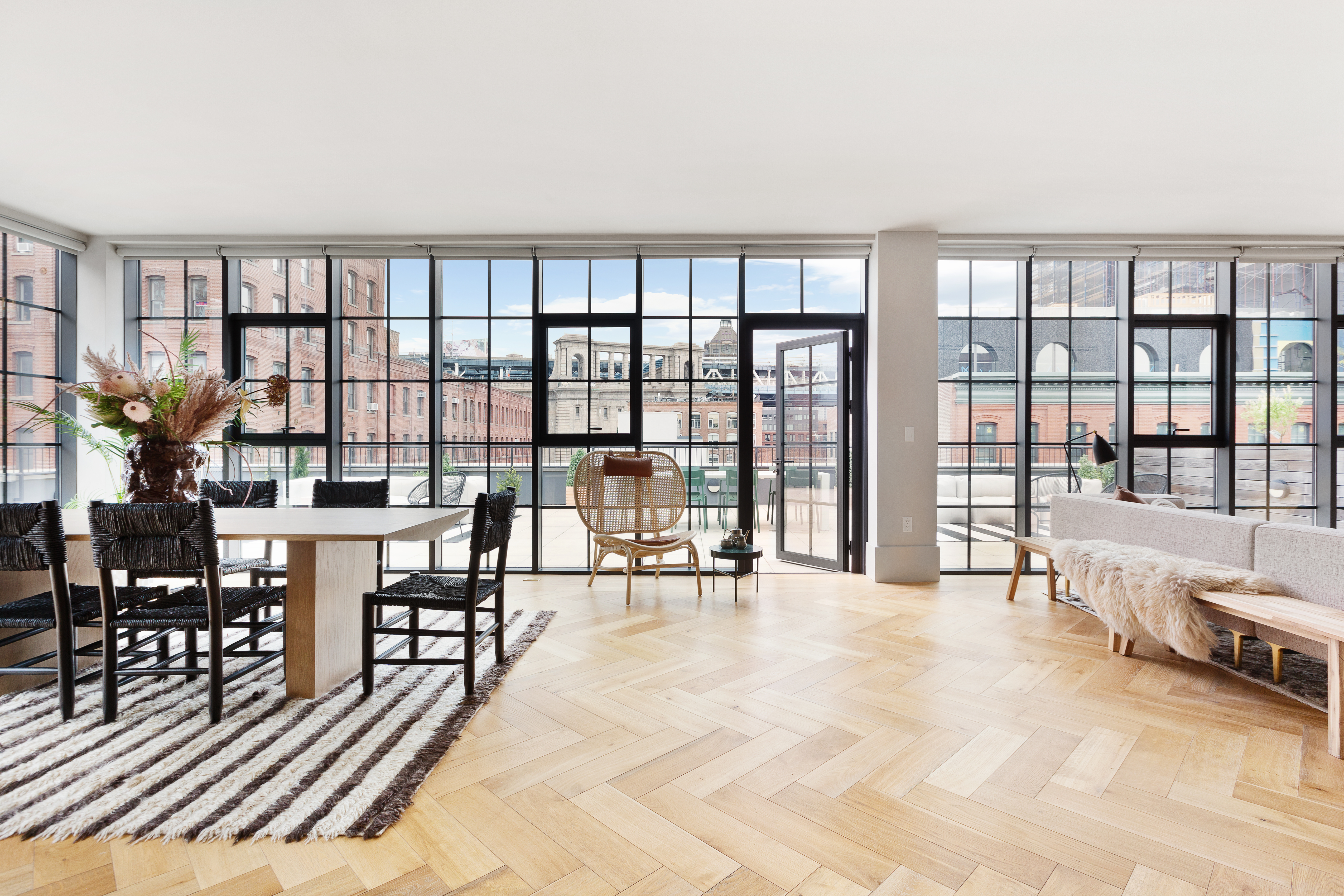 51 Jay Street, Unit PHE Brooklyn, NY 11201 - Photo 4 of 23 a lobby with furniture and floor to ceiling window