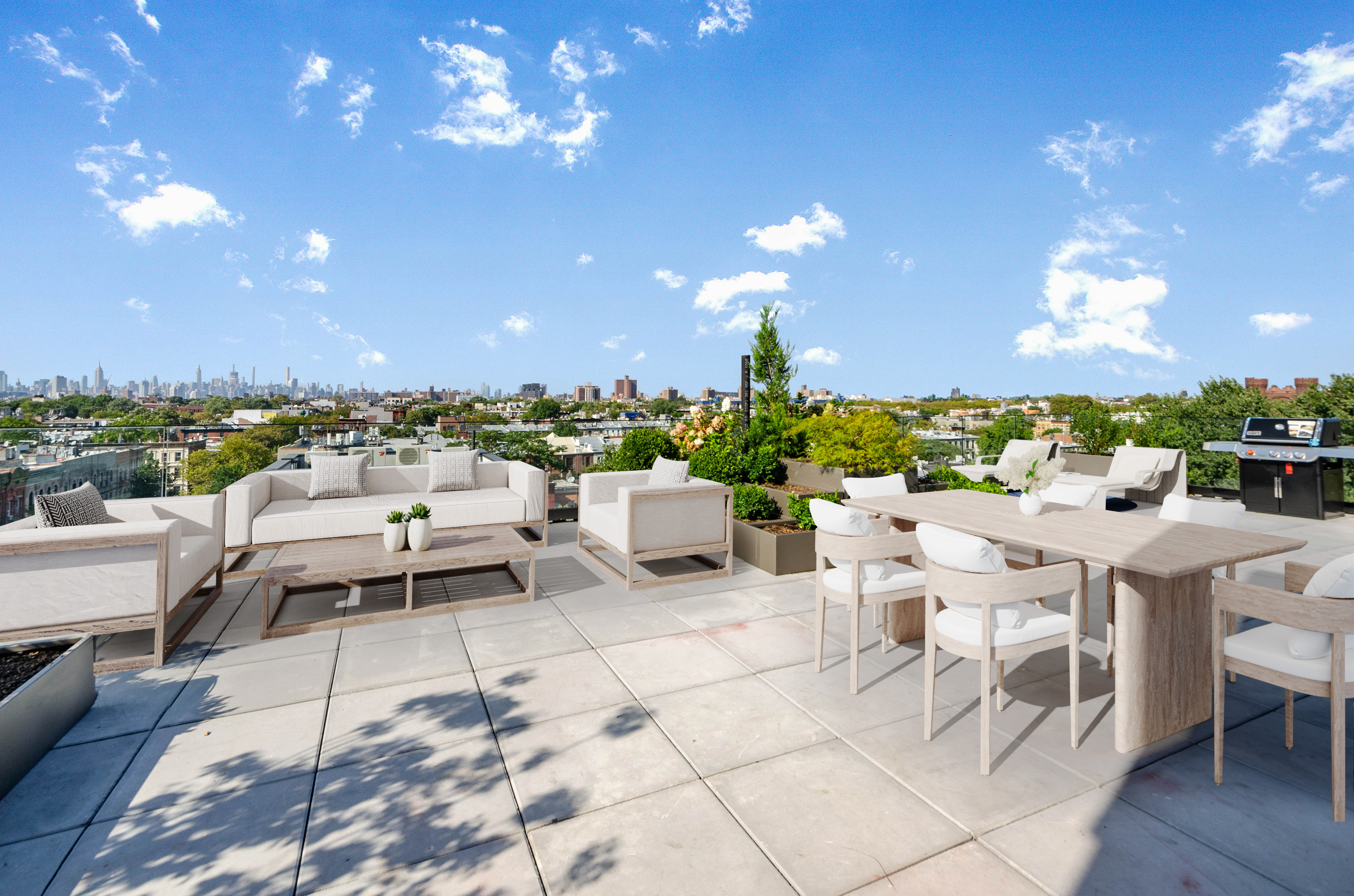 435 Tompkins Avenue, Unit 304S Brooklyn, NY 11216 - Photo 11 of 15 a view of a terrace with furniture and a garden