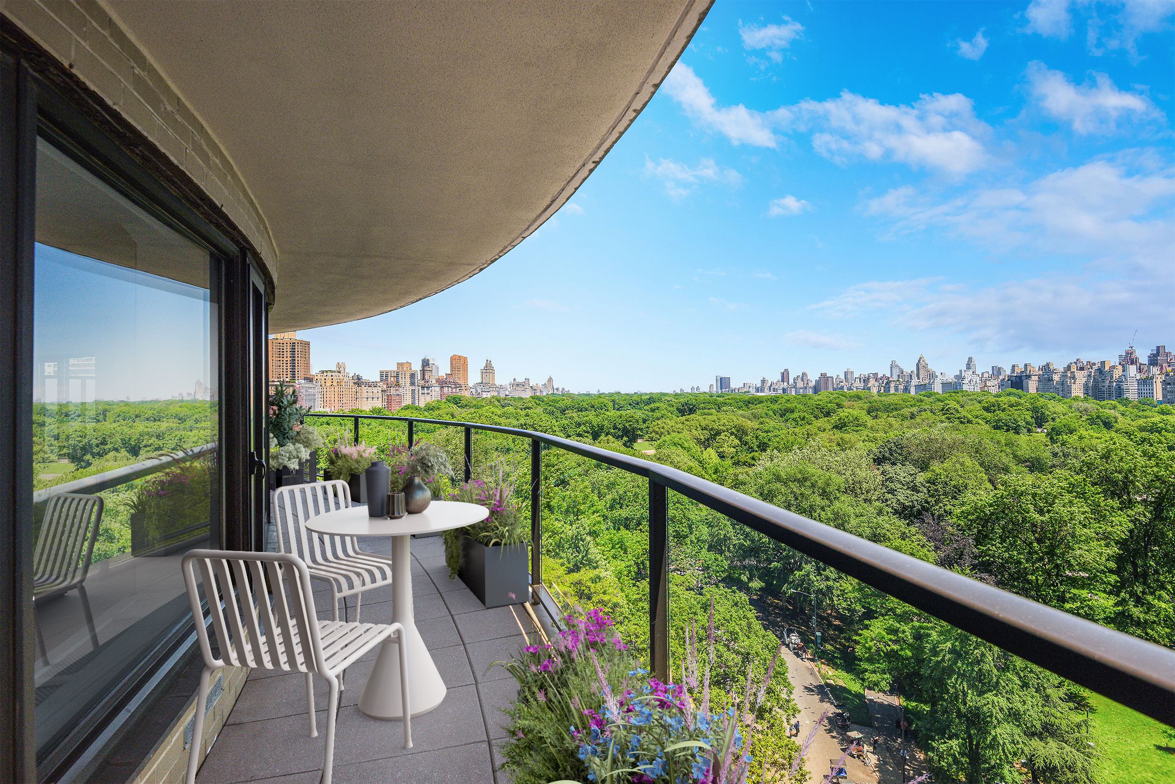 200 Central Park South, Unit 14B Manhattan, NY 10019 - Photo 5 of 17 a view of a two chair in the balcony