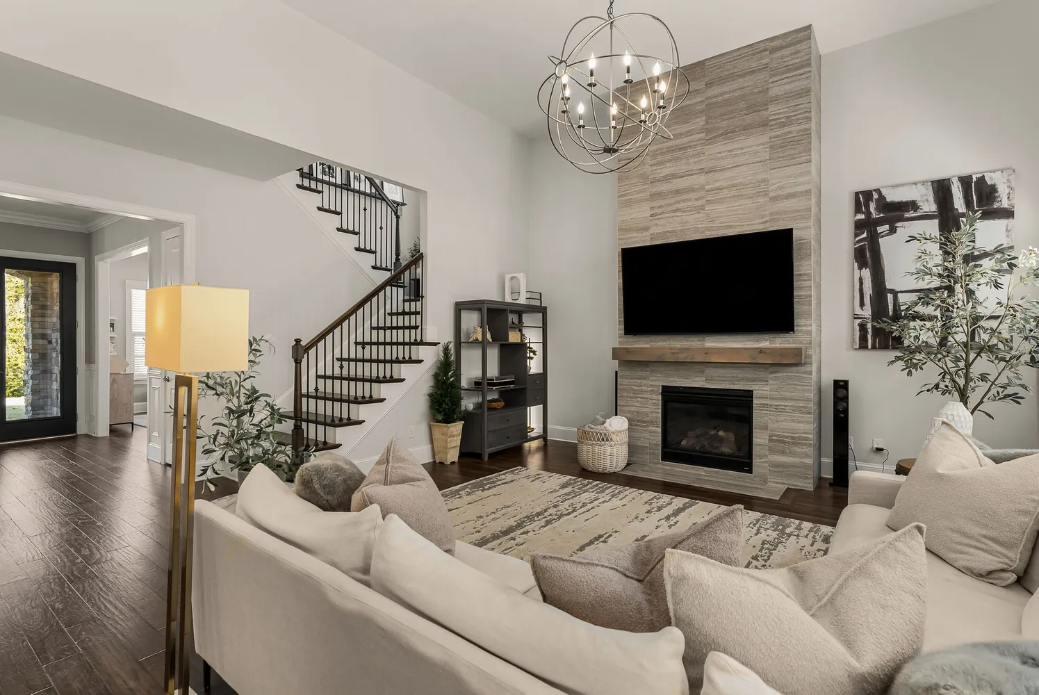 a kitchen with granite countertop a sink and cabinets