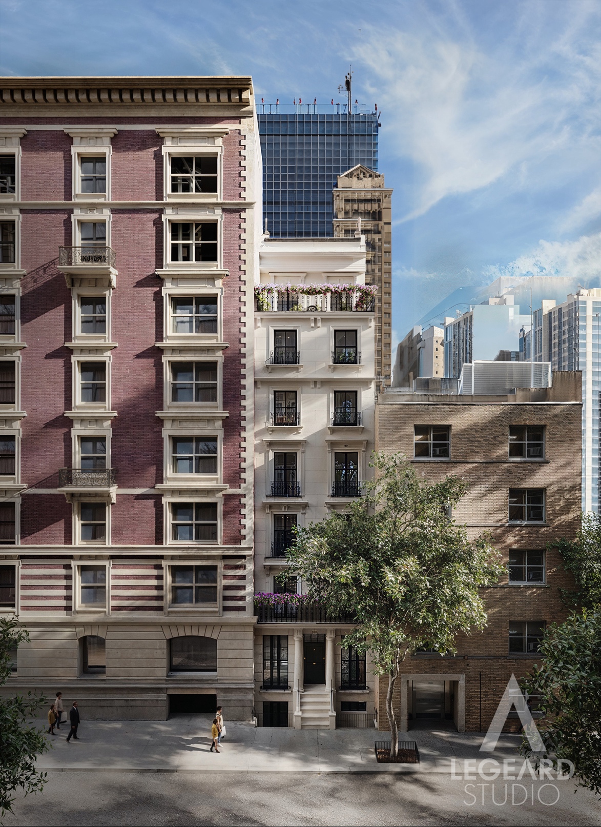 37 East 83rd Street Manhattan, NY 10028 - Photo 6 of 8 a front view of a building with streets and trees