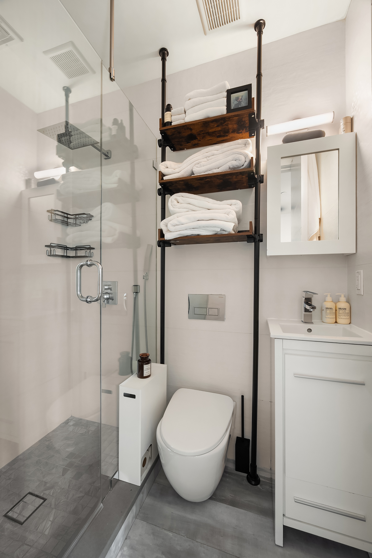 26 Eldert Street, Unit 4 Brooklyn, NY 11207 - Photo 7 of 10 a bathroom with a toilet a sink and mirror