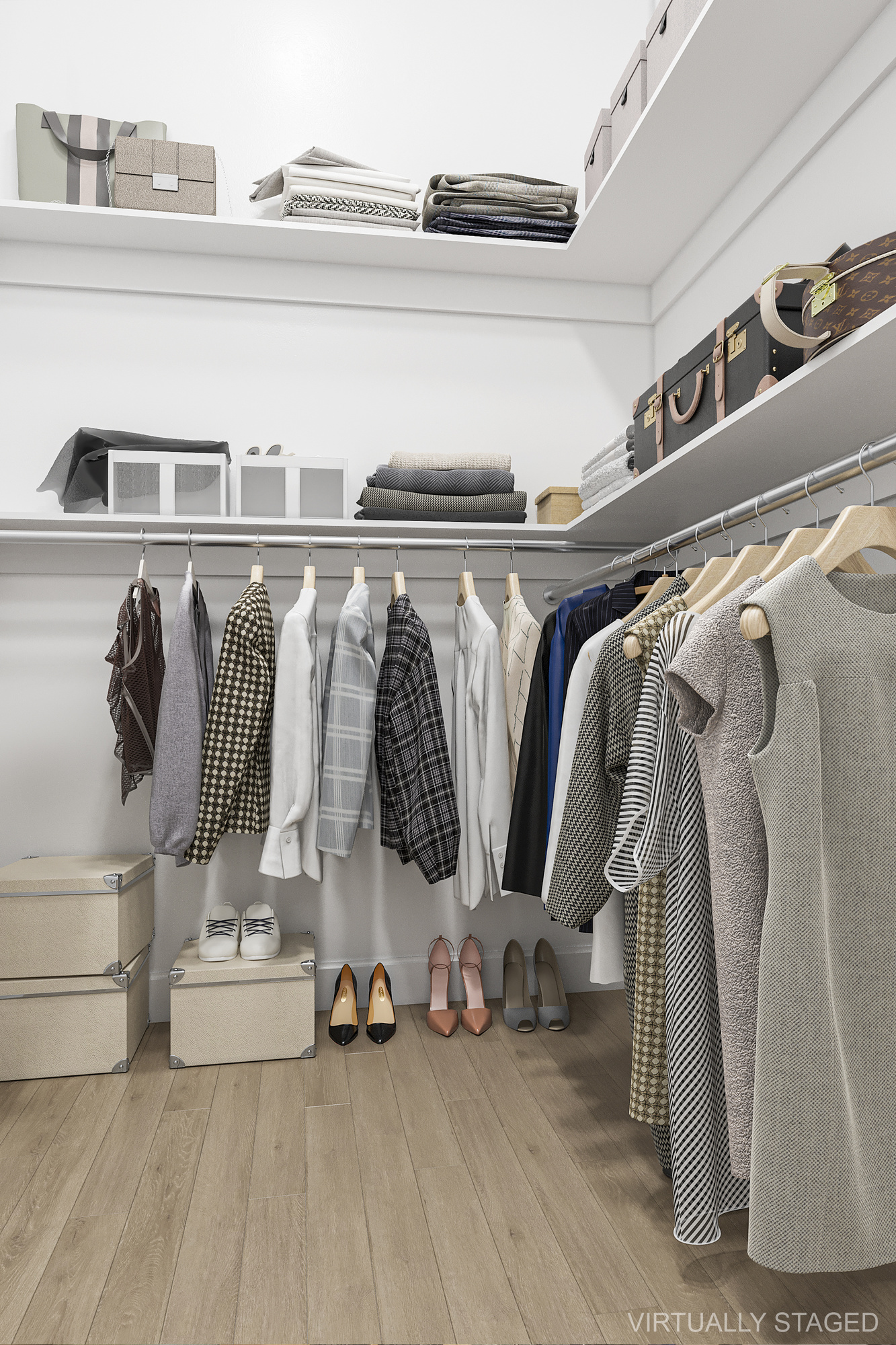 1273 Bushwick Avenue, Unit 2 Brooklyn, NY 11207 - Photo 5 of 9 a view of walk in closet with clothes and shoes