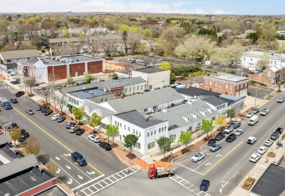 an aerial view of a city
