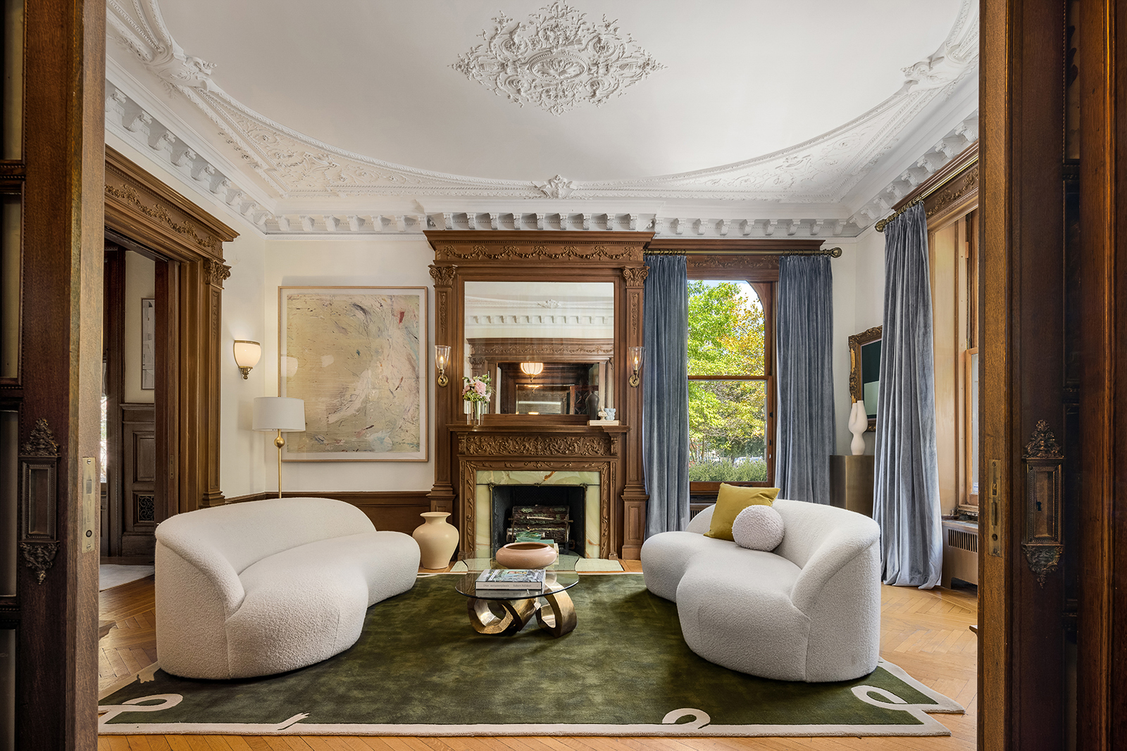 18 Prospect Park West Brooklyn, NY 11215 - Photo 7 of 40 a living room with furniture and a fireplace