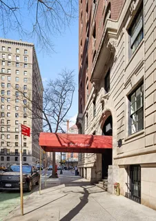 a view of a building with a patio