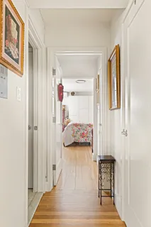 a view of a bedroom from hallway