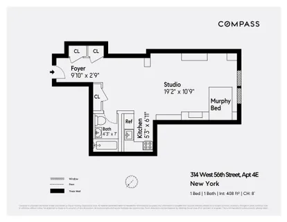 $475,000 | 314 West 56th Street, Unit 4E | Hell's Kitchen