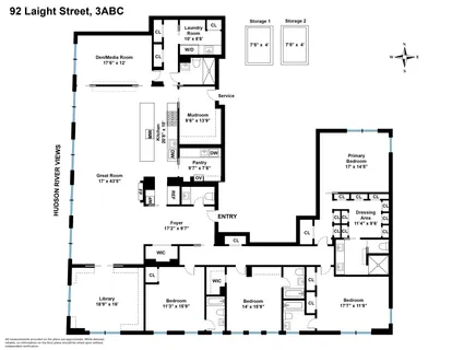$16,000,000 | 92 Laight Street, Unit 3ABC | TriBeCa