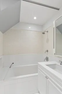 a bathroom with a sink and a shower