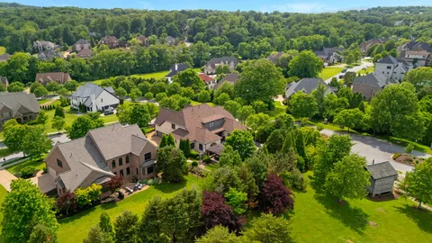 an aerial view of multiple house