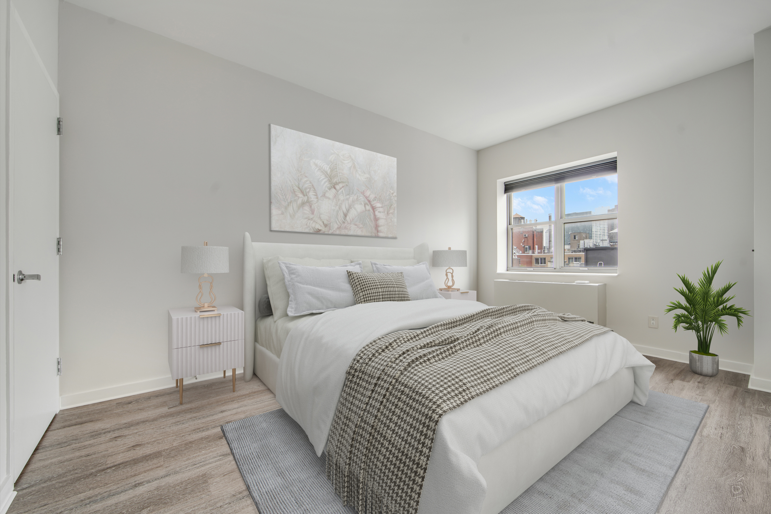 516 West 47th Street, Unit N7A Manhattan, NY 10036 - Photo 6 of 19 a bedroom with a large bed and a window