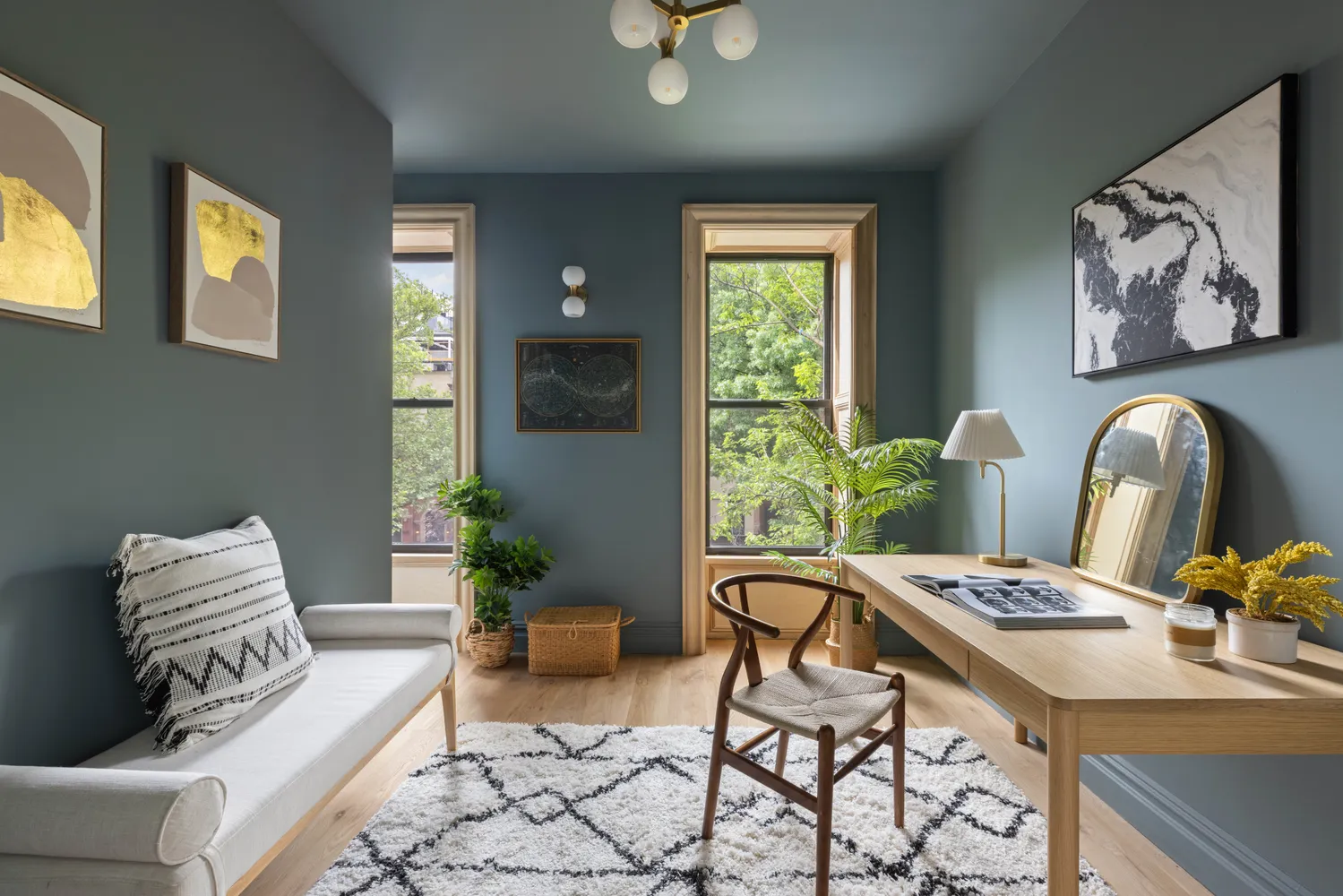a living room with furniture and window