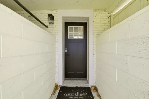 a door with a white door