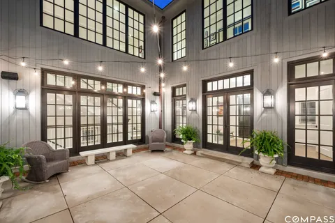 a building with entryway in front of it