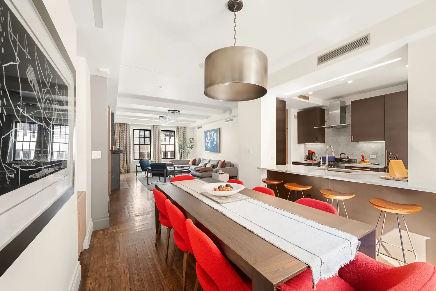 a very nice looking dining room with a couch