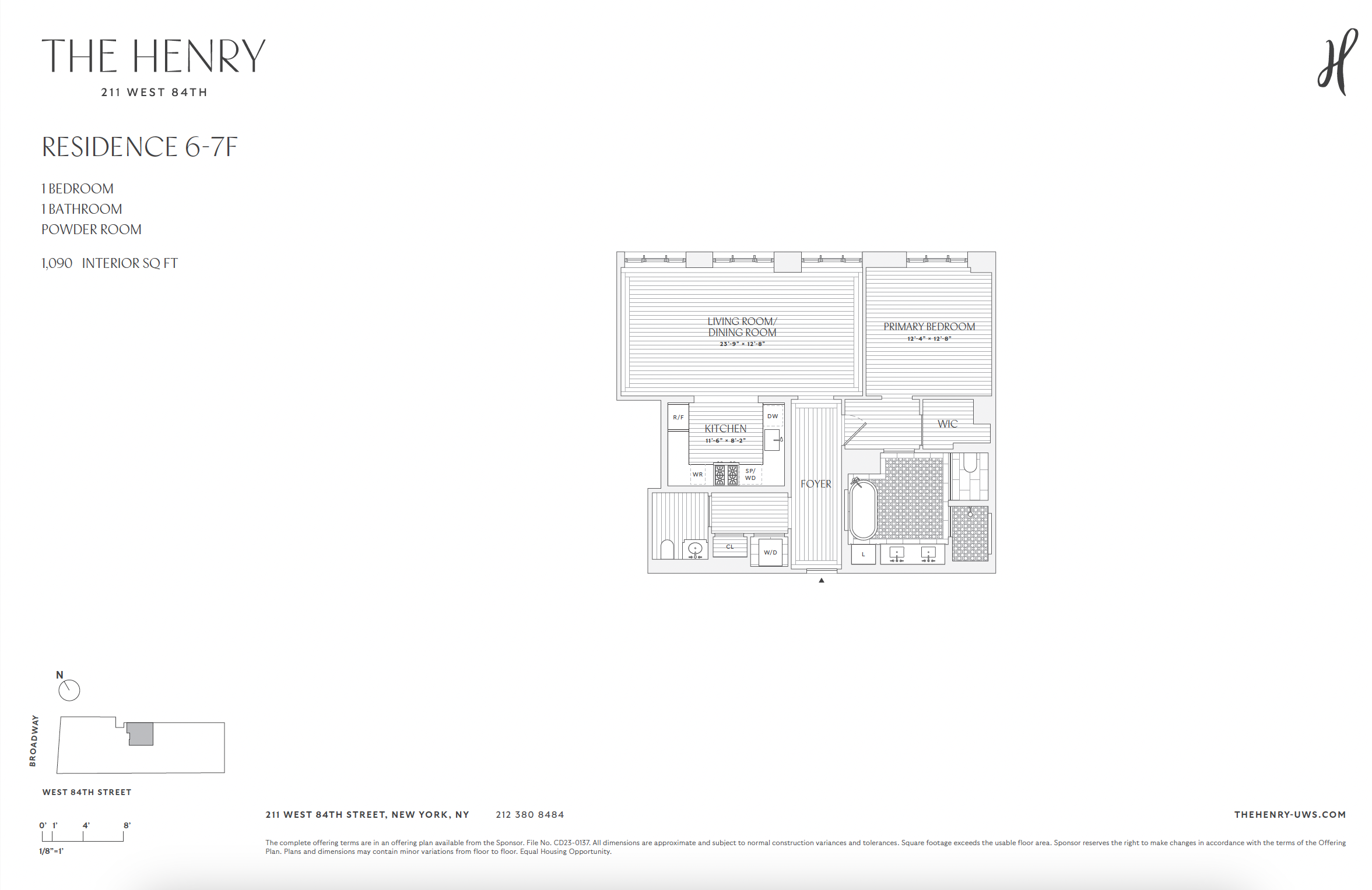 211 West 84th Street, Unit 7F Manhattan, NY 10024 - Photo 28 of 28 a picture of a floor plan