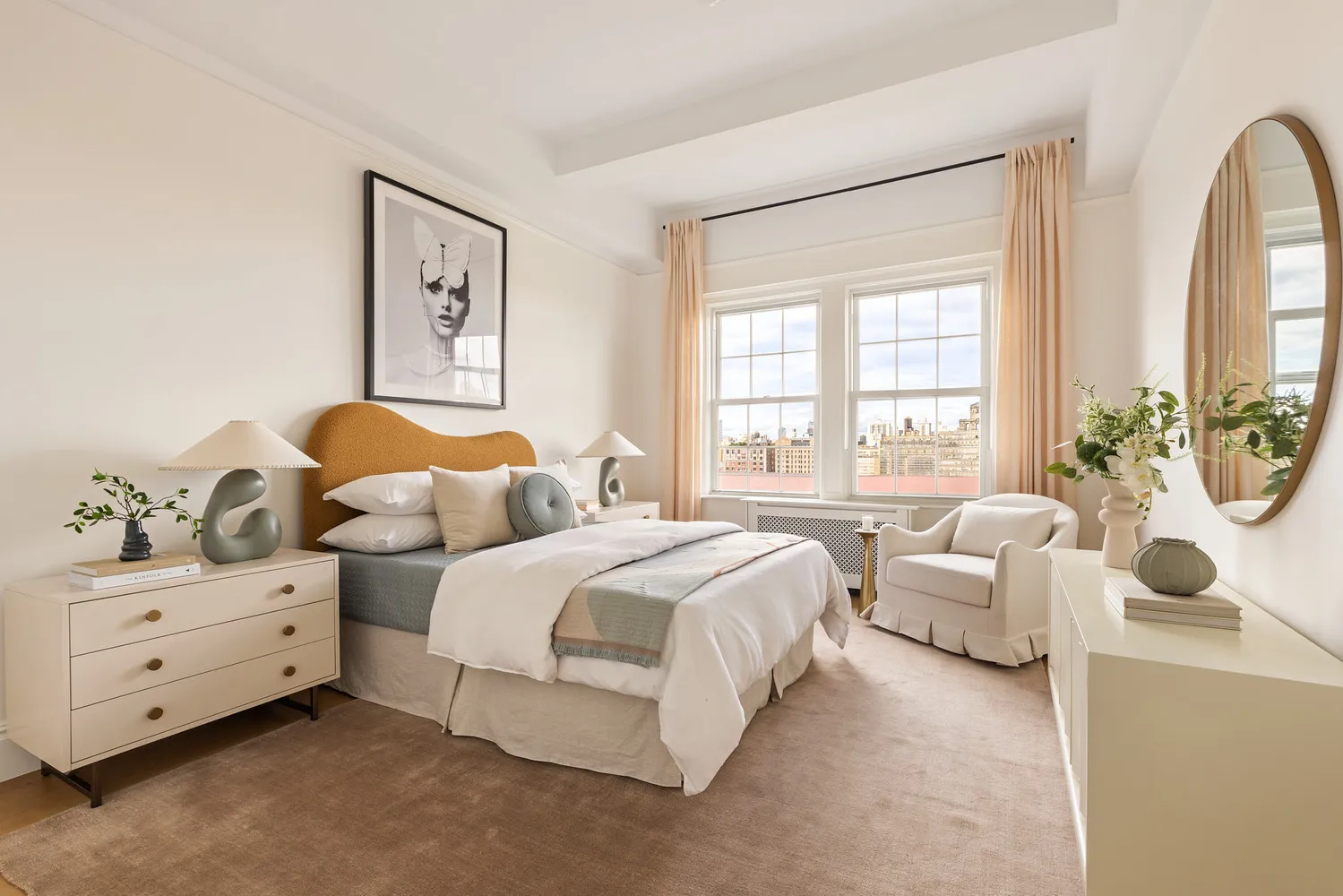 a bedroom with bed and window