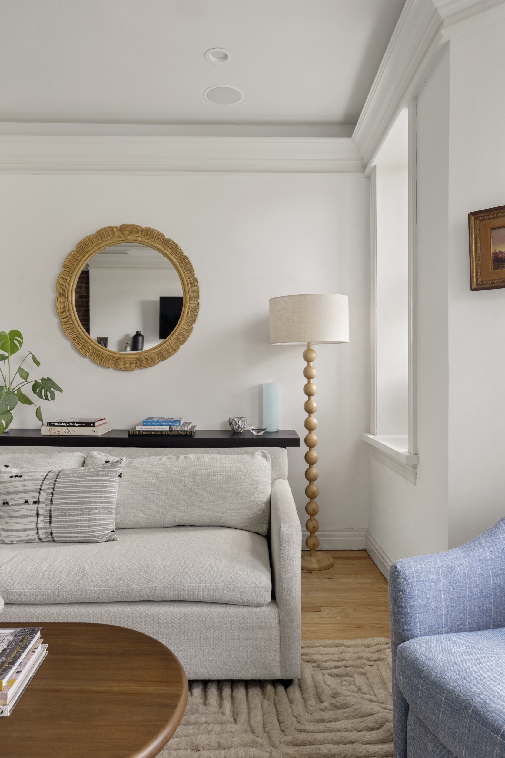 209 Clinton Street, Unit 4L Brooklyn, NY 11201 - Photo 4 of 17 a living room with a couch and a potted plant